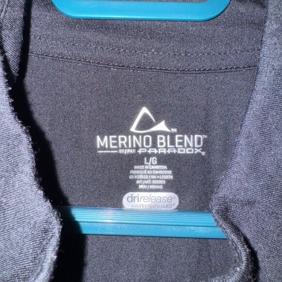 Black Merino Blend by Padaox Zip Up Sweater, Size L - Picture 2 of 3